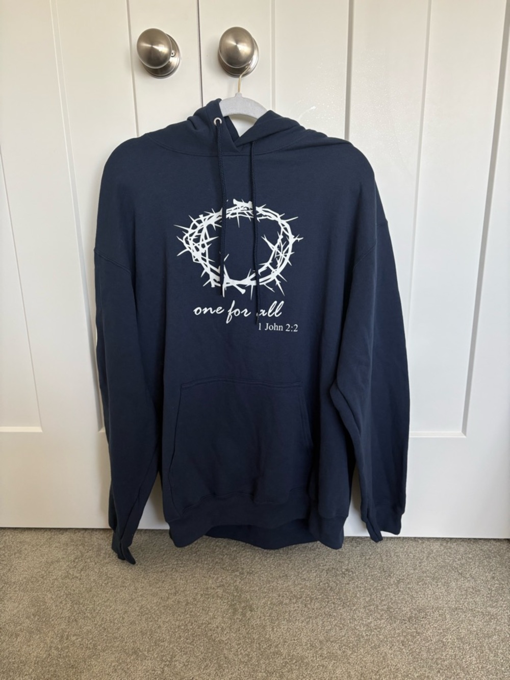 Navy Blue 'One For All' Graphic Hoodie Sweatshirt